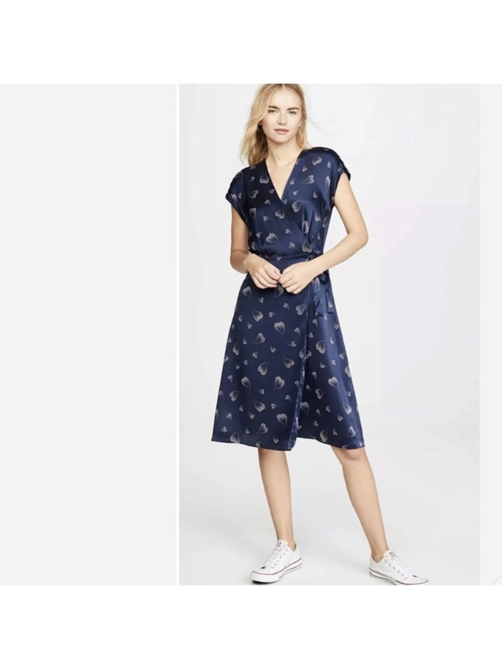 Joie Bethwyn Silk Heart-Print Wrap Dress